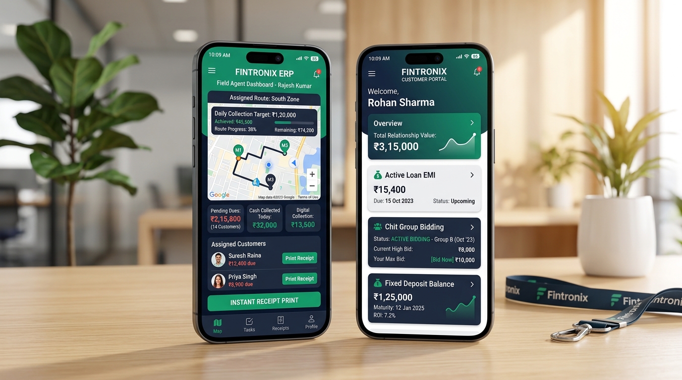 Fintronix Flutter Field Agent & Customer Mobile Apps