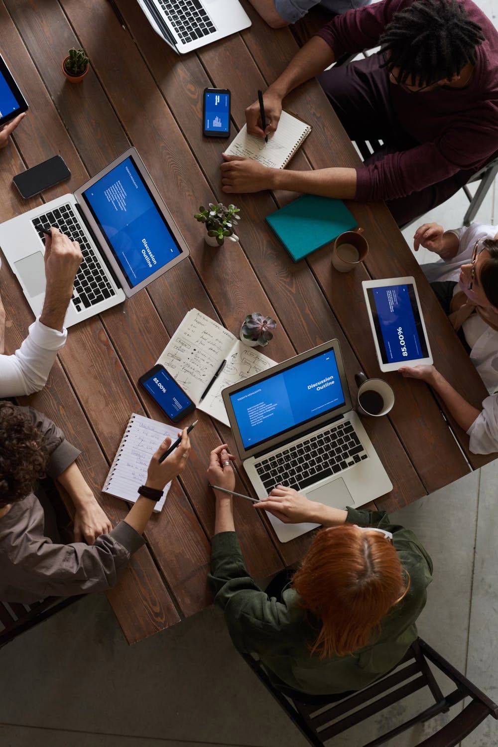 Experienced software development team collaborating on an enterprise application project