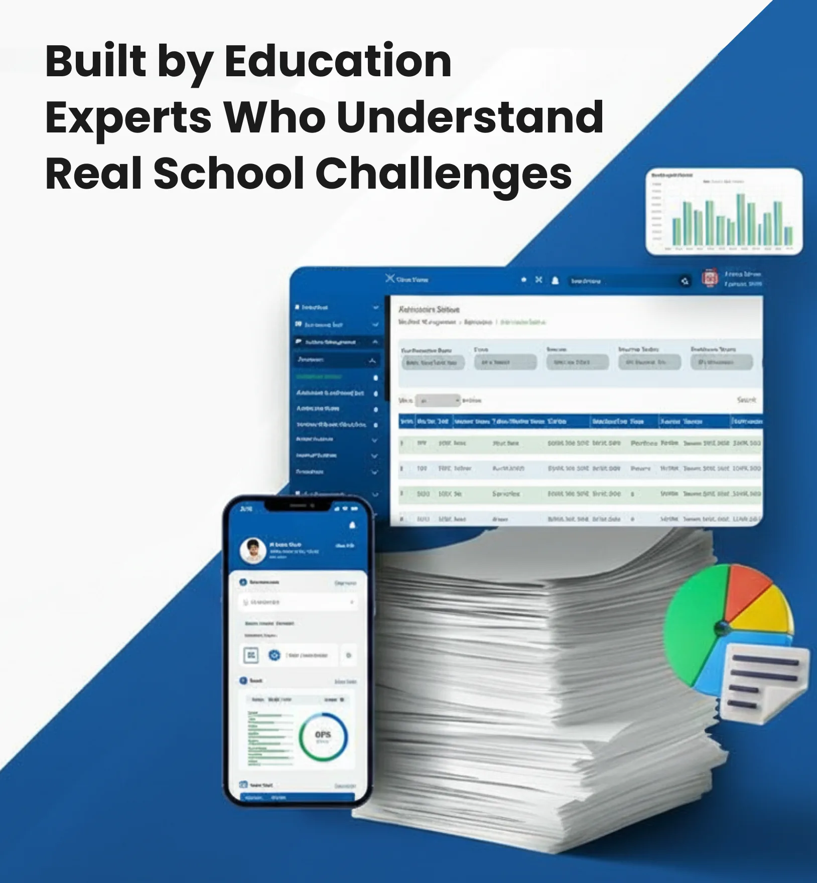 Parent communication portal in school management software showing homework and fee reminders