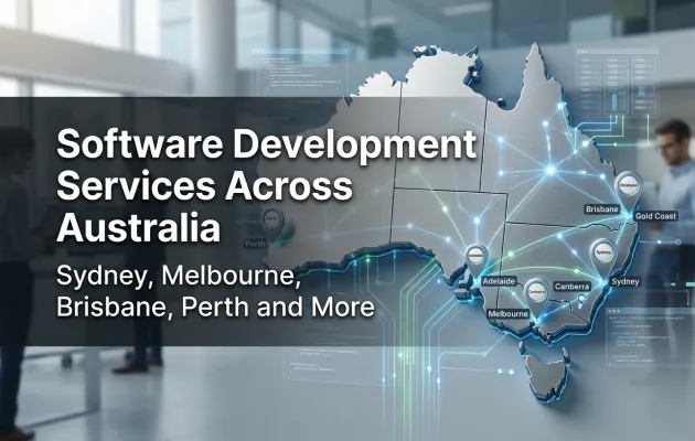 Software development services locations map Australia — Codepluse pins